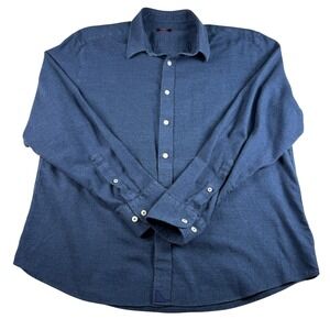 UNTUCKit XL Mens Blue Button Down Shirt Regular Fit Wrinkle Free Casual